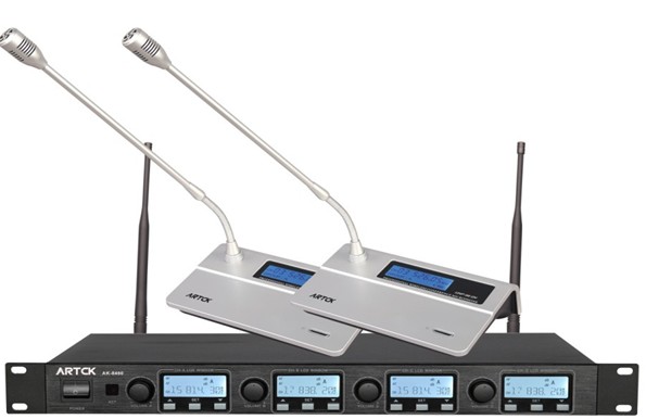 AK-8460 UHF 四通道红外对频无线会议话筒